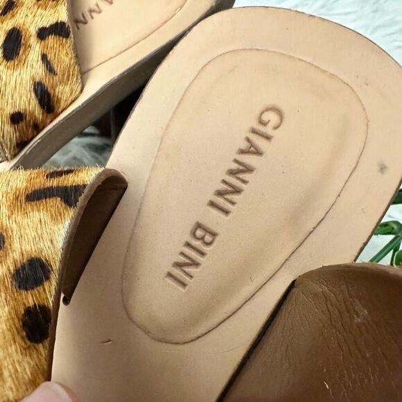 Gianni Bini Marilane Animal Print Dyed Fur Slingback Open toe Sandals sz 9M - Picture 6 of 12